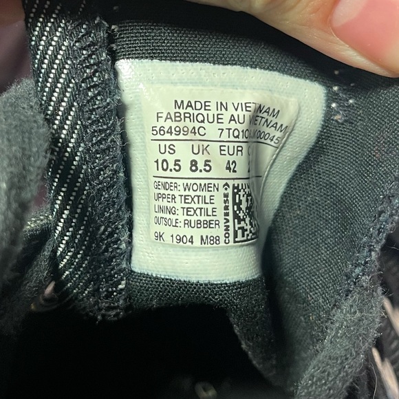 Converse Chuck Taylor Ox Platform Rainbow Sneakers: Black/Charcoal - Picture 11 of 11